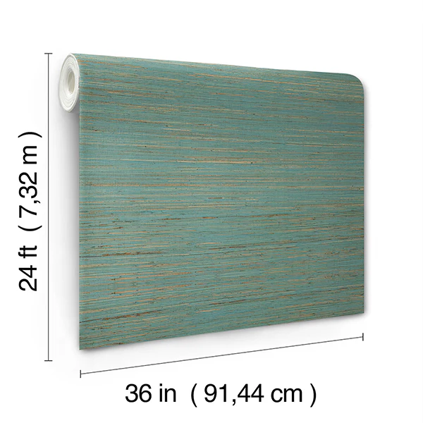 Ronald Redding GRL88487 Multicolored Hemp Aqua Wallpaper - Image 3