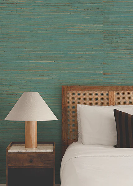 Ronald Redding GRL88487 Multicolored Hemp Aqua Wallpaper - Image 4