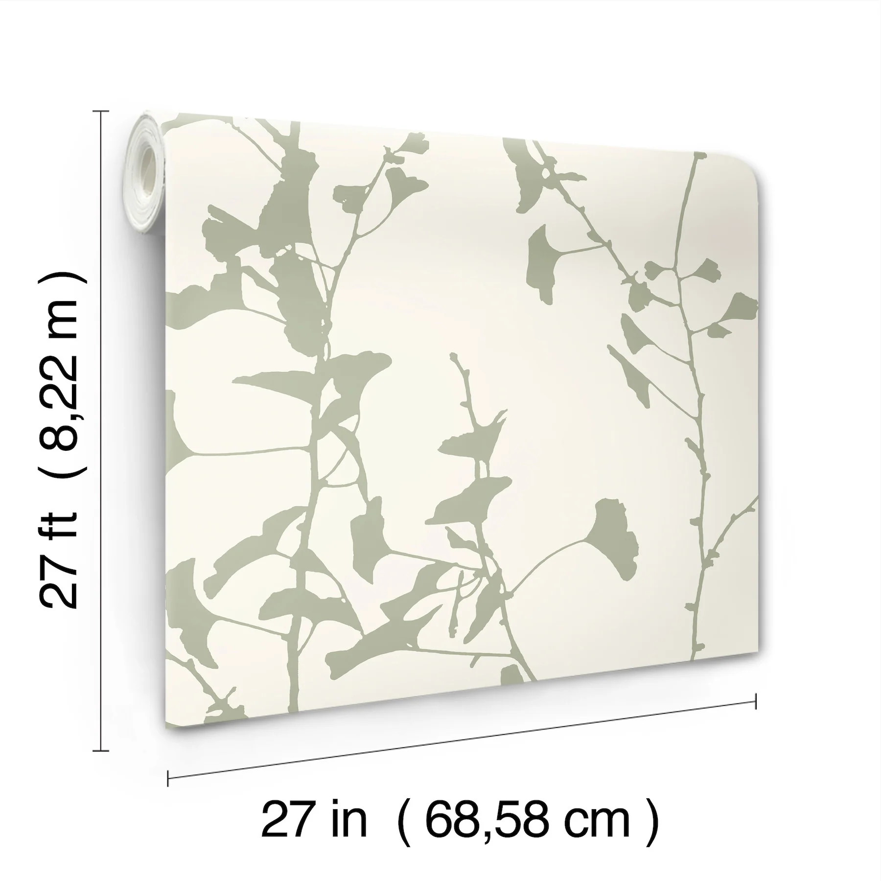 Ronald Redding VR1510 Ginkgo Silhouette Sage Cork Wallpaper - Image 3