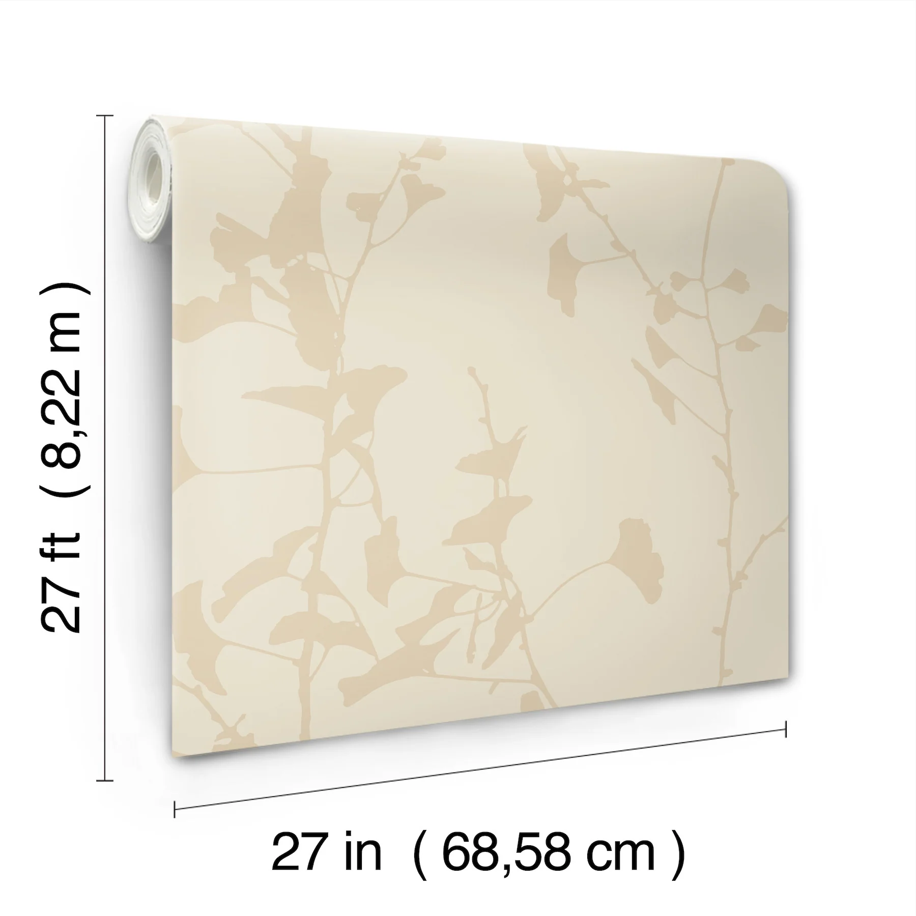 Ronald Redding VR1511 Ginkgo Silhouette Neutral Cork Wallpaper - Image 3