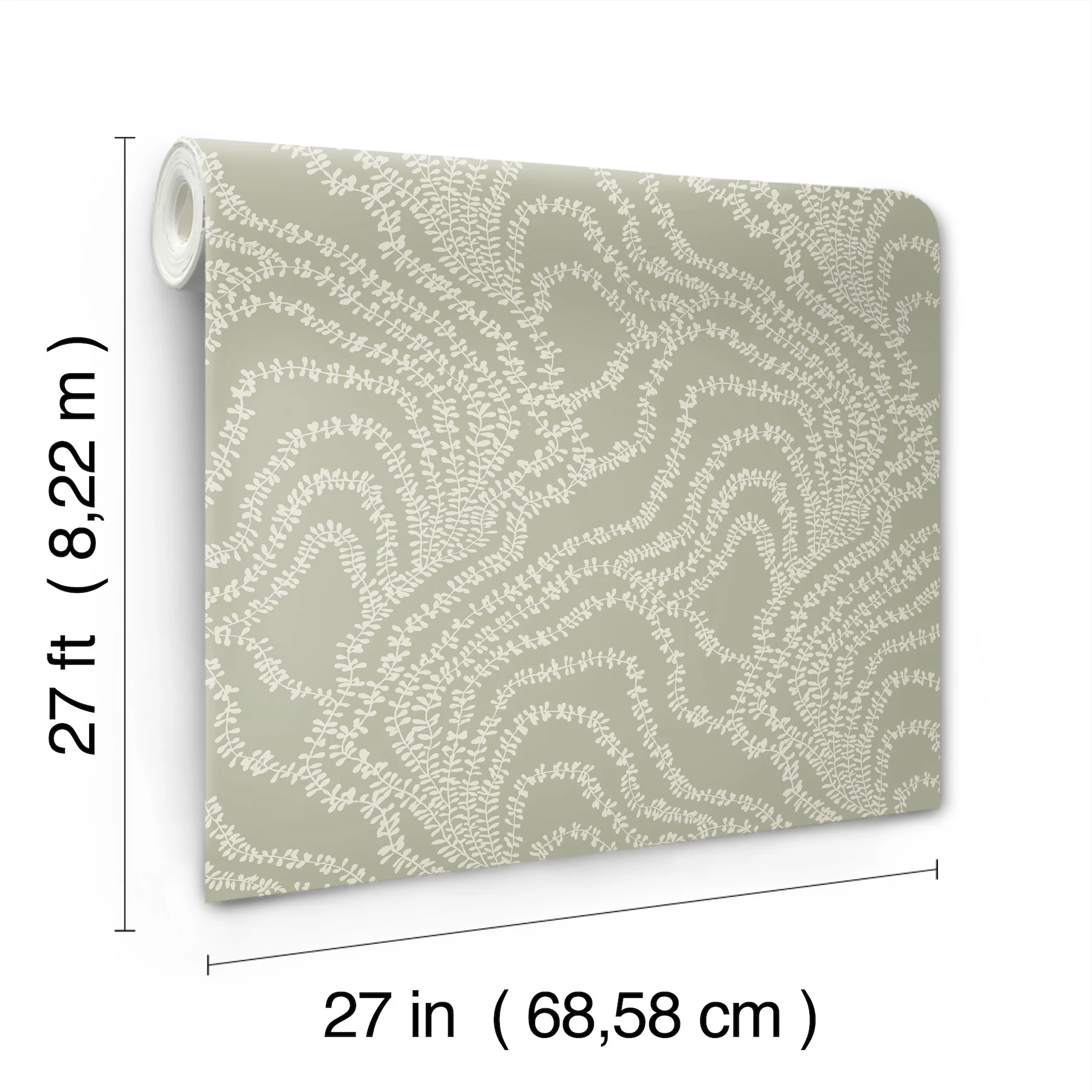 Ronald Redding VR1513 String of Pearls Sage Vine Wallpaper - Image 4