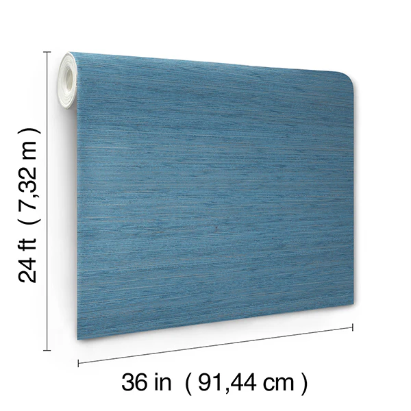 Ronald Redding YGL7066 Painted Hemp Tuscan Blue Wallpaper - Image 3