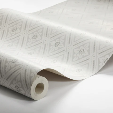 Schumacher 7659 Ester Grey Wallpaper - Image 2
