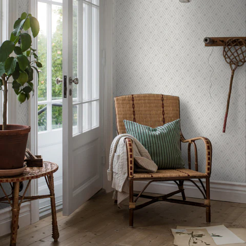 Schumacher 7659 Ester Grey Wallpaper - Image 3