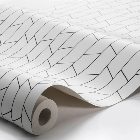Schumacher 8821 Angle Black On White Wallpaper - Image 2