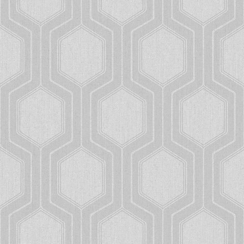 Schumacher 9306 Graphic Hexagon Grey Wallpaper