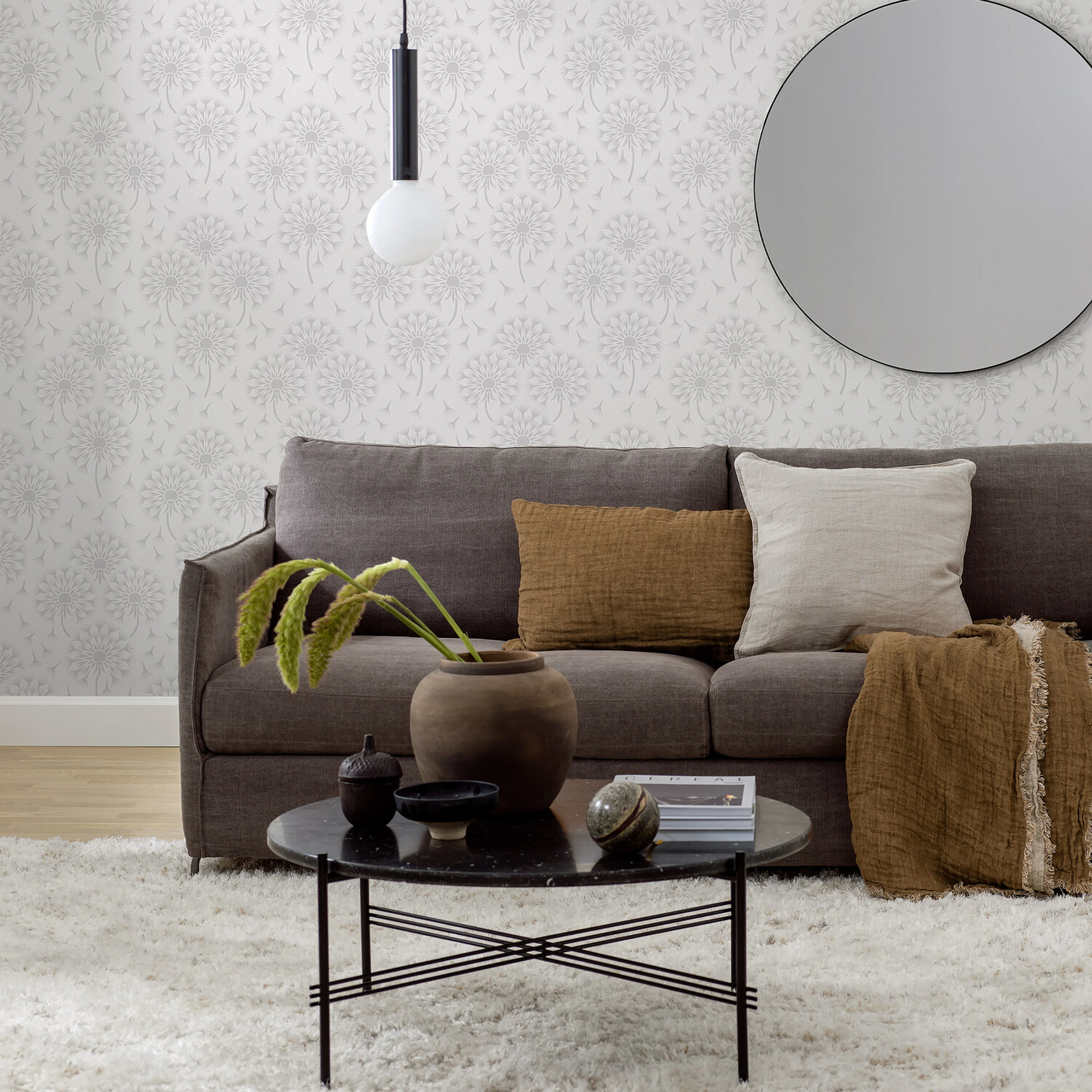 Schumacher 9316 Dandelion Grey Wallpaper - Image 6