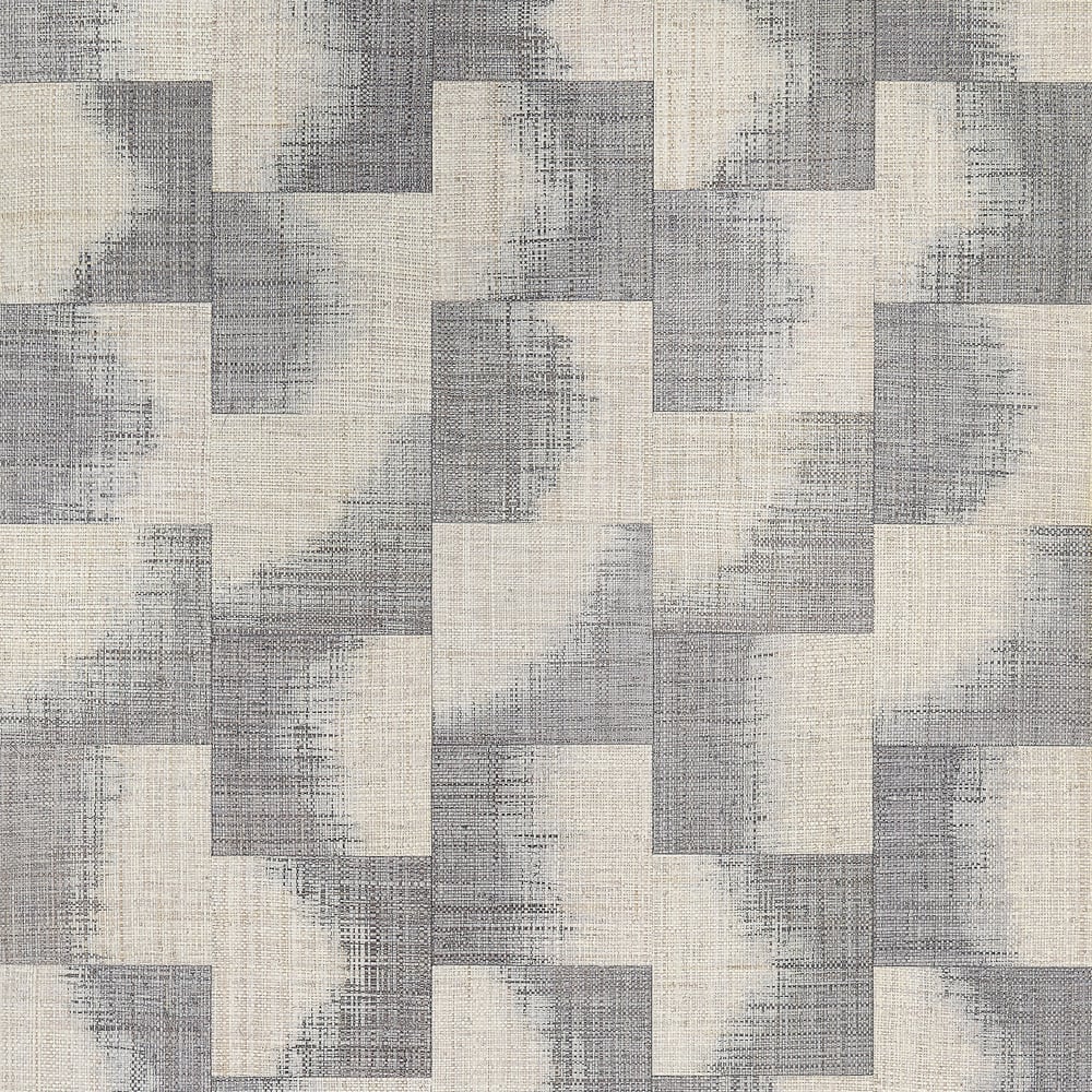 Thibaut RAFFIA SQUARES T24430 in Graphite Wallpaper