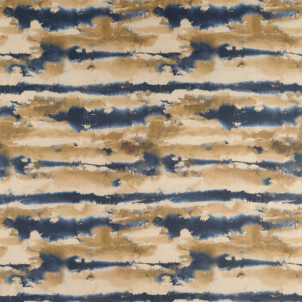 Thibaut SILVER LINING F924419 in Indigo and Gold Fabric
