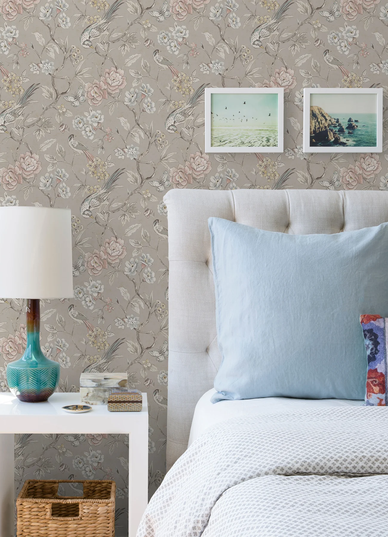 Waverly WVS6474 Aviary Garden Grey Peel and Stick Wallpaper - Image 4