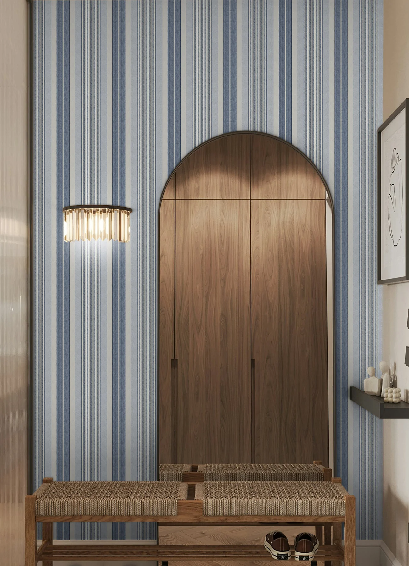 Waverly WVS6475 Escot Blue Peel and Stick Wallpaper - Image 3